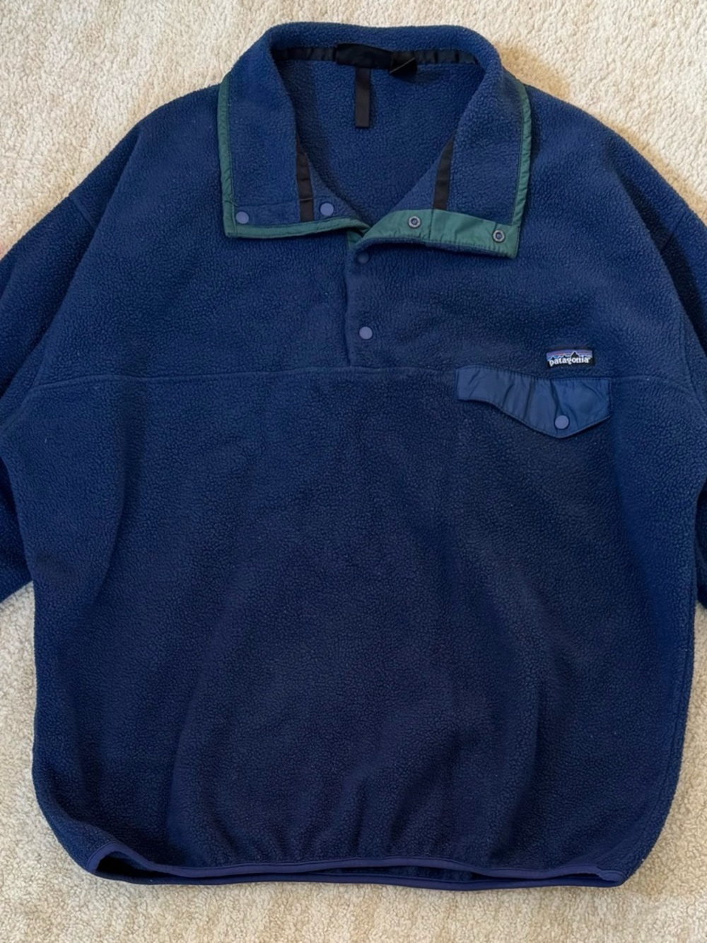 Patagonia Synchilla Snap T Blue Pullover Lightweight Fleece Men's Size XL